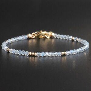 18k Gold Plated Moonstone Beaded Bracelet. New.